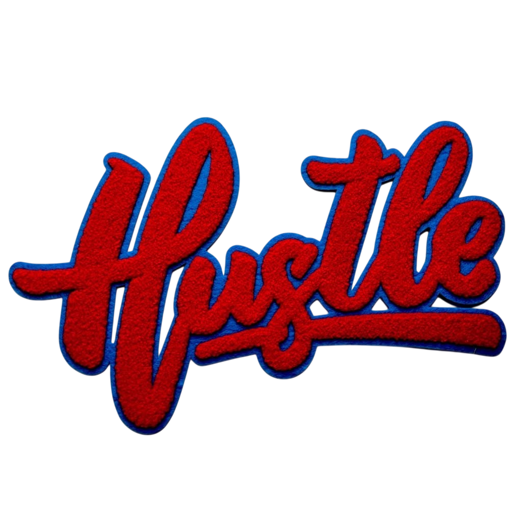 Hustle chenille patch