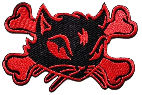 Landscape: sublimated patch on charcoal wool