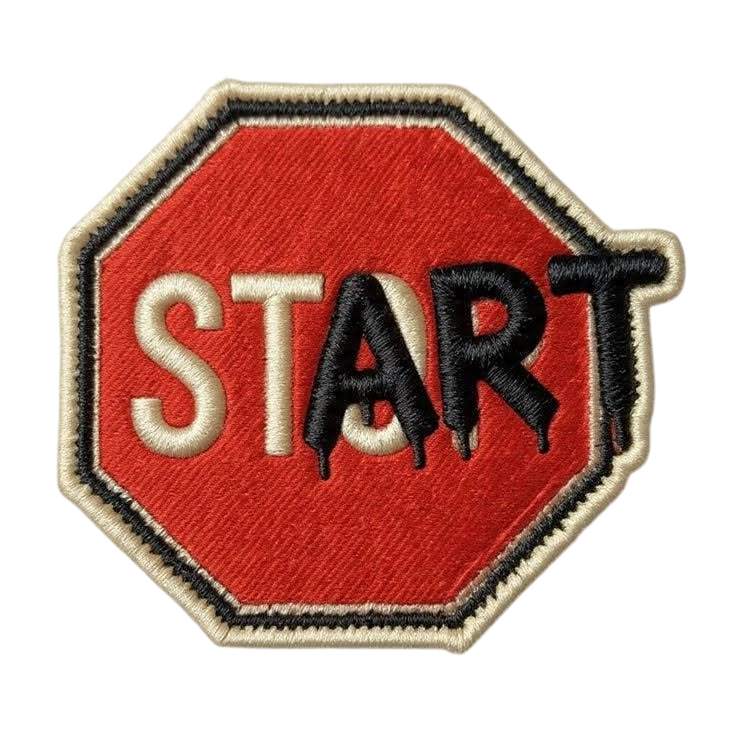 Stitch Club: embroidered patch on forest wool