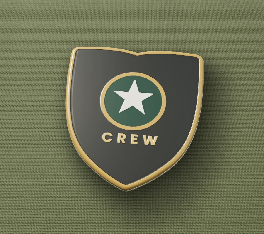 Crew Shield: pvc patch on olive canvas