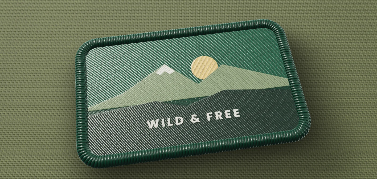 Summit Patch: embroidered patch on olive canvas
