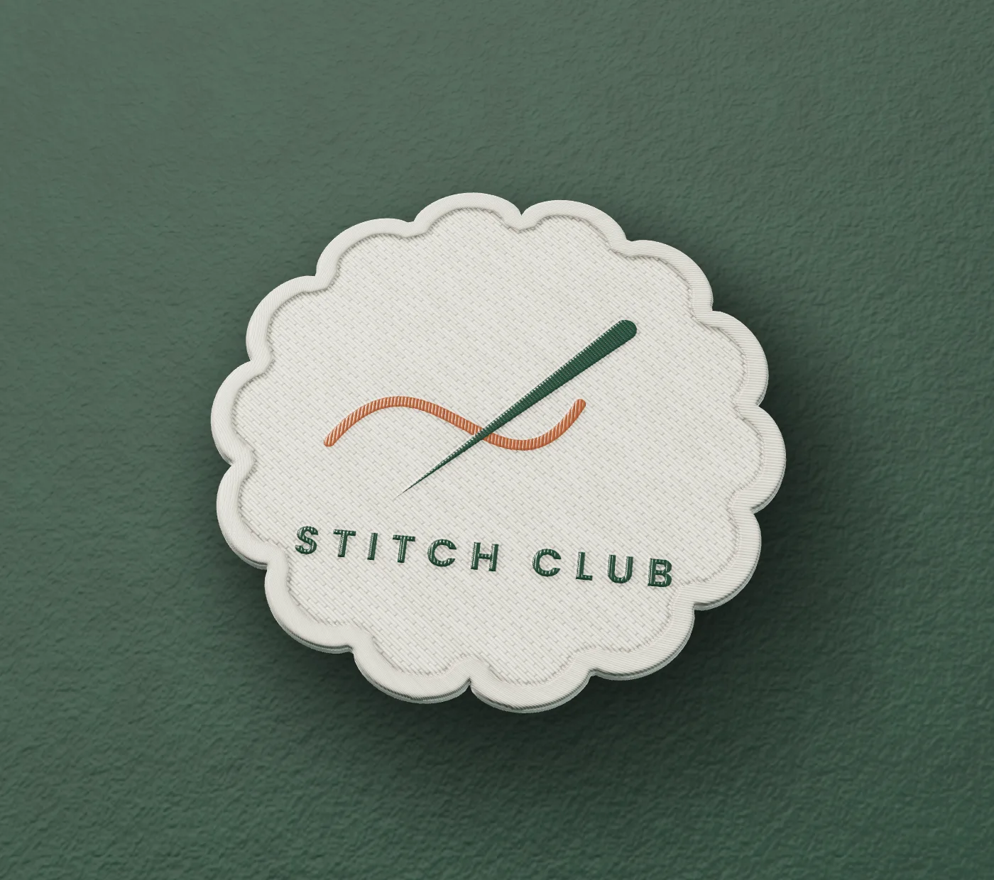 Stitch Club: embroidered patch on forest wool