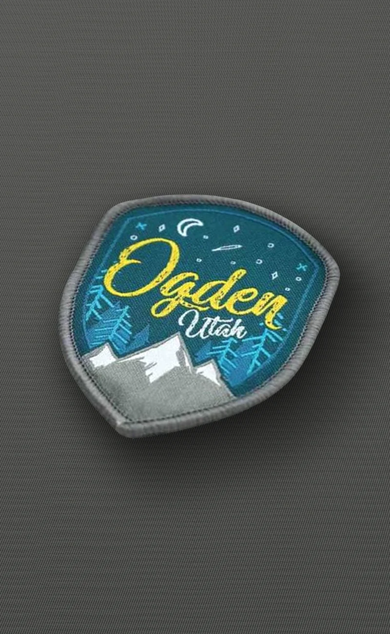 Ogden, Utah: woven patch on black denim